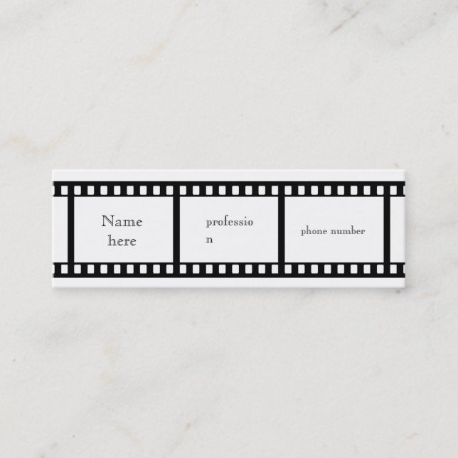 Tarjeta de visita de la tira de la película (Anverso)