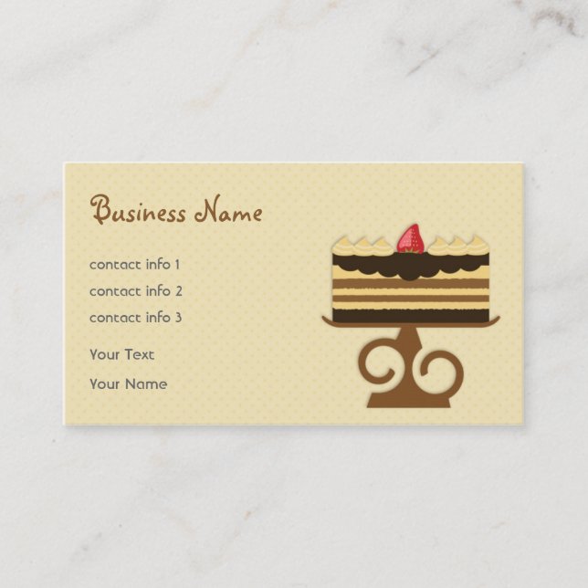 Tarjeta de visita de la torta de chocolate (Anverso)