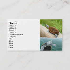 Tarjeta de visita de la tortuga acuática de