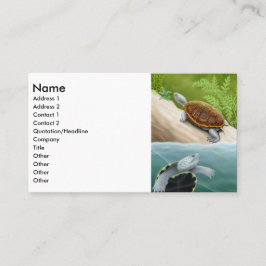 Tarjeta de visita de la tortuga acuática de