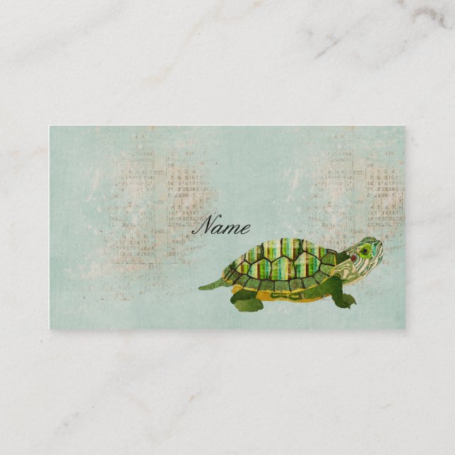 Tarjeta de visita de la tortuga del jade del (Reverso)