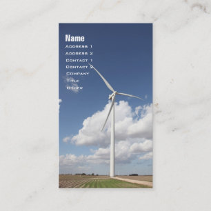 Tarjeta de visita de la turbina de viento