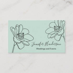 Tarjeta de visita de la verde menta de la flor de