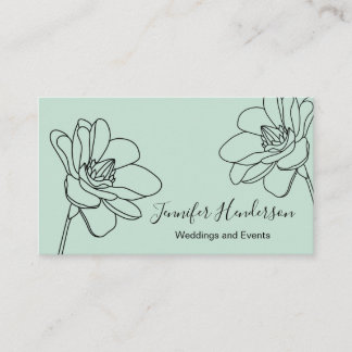 Tarjeta de visita de la verde menta de la flor de