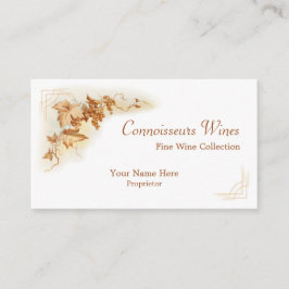 Tarjeta de visita de la vid de uva