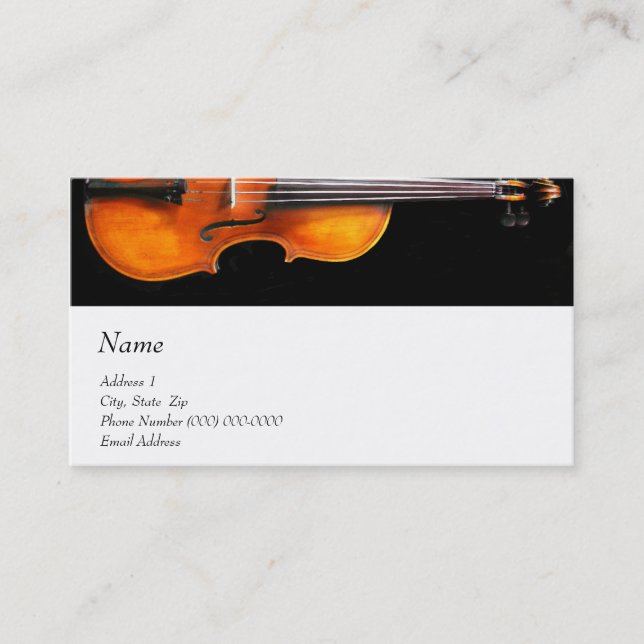 Tarjeta de visita de la viola del violín para el (Anverso)