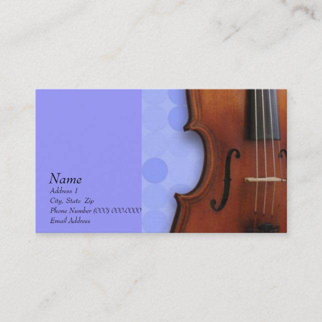 Tarjeta de visita de la viola del violín para el (Anverso)