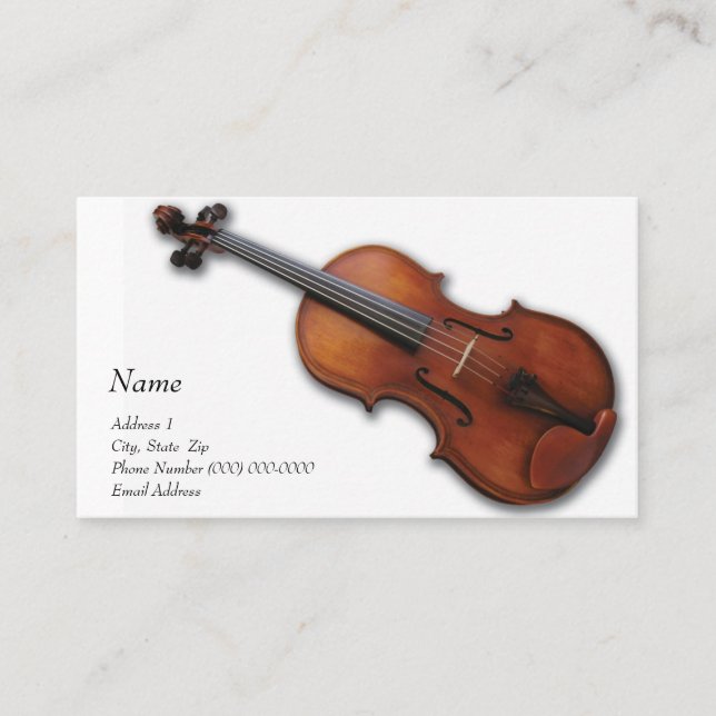 Tarjeta de visita de la viola del violín para el (Anverso)