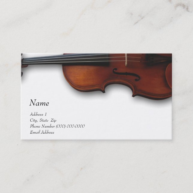 Tarjeta de visita de la viola para la tienda de la (Anverso)