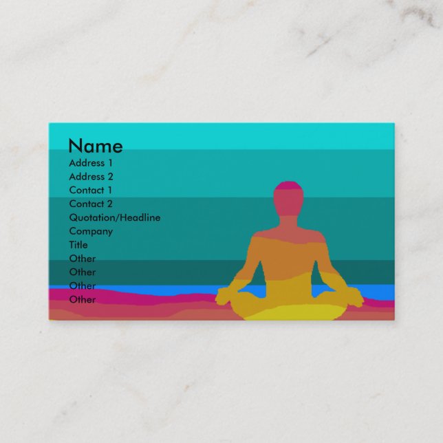 Tarjeta de visita de la yoga (Anverso)