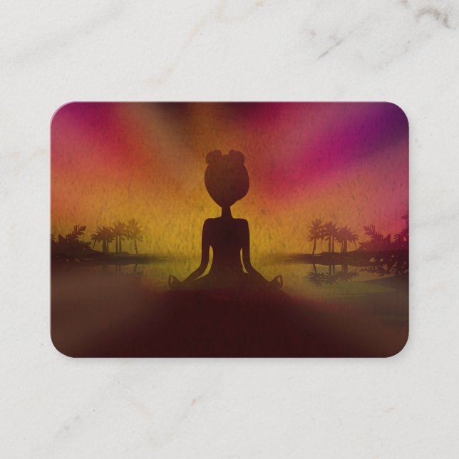 Tarjeta de visita de la yoga de la meditación (Anverso)