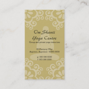 Tarjeta de visita de la yoga de OM Shanti