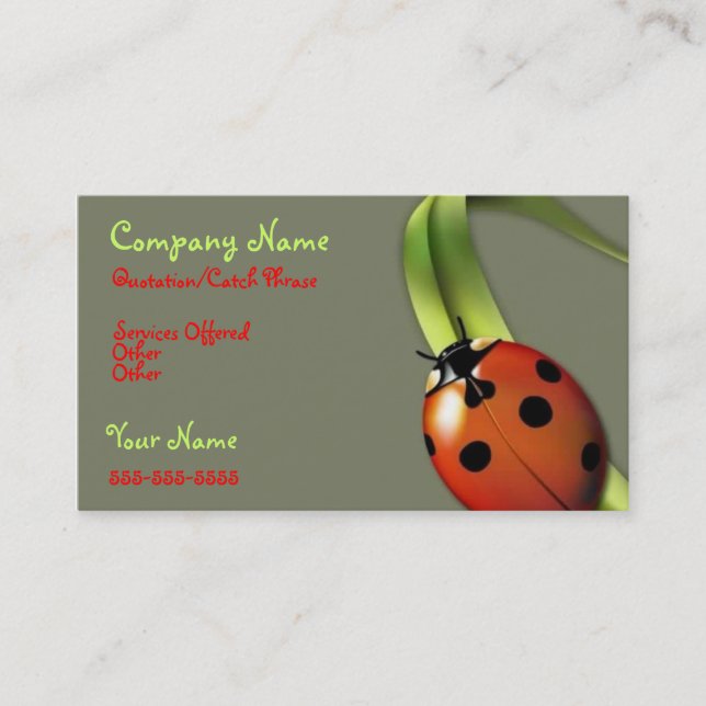 tarjeta de visita de Lady Bug (Anverso)