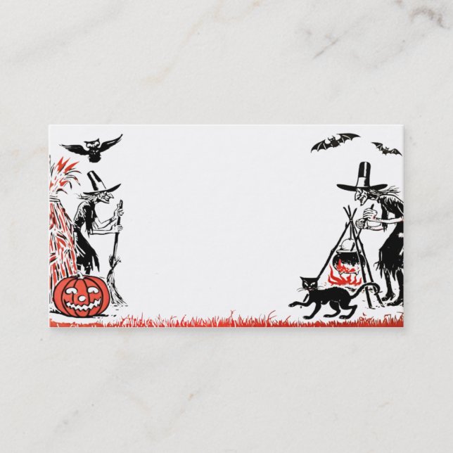 Tarjeta de visita de las brujas de Halloween (Anverso)