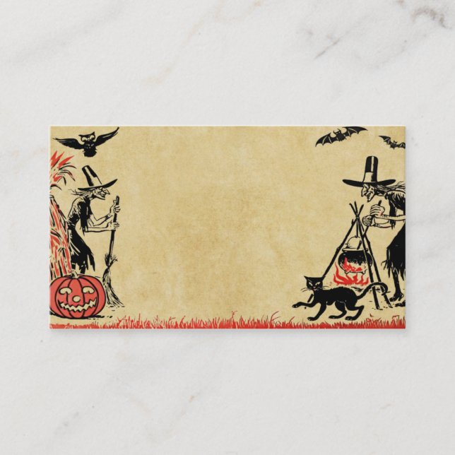 Tarjeta de visita de las brujas de Halloween (Anverso)