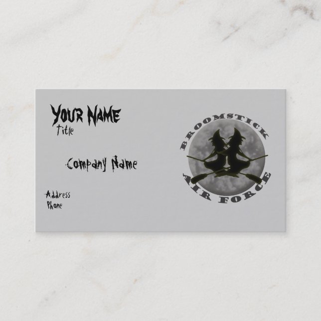 Tarjeta de visita de las brujas de Halloween (Anverso)