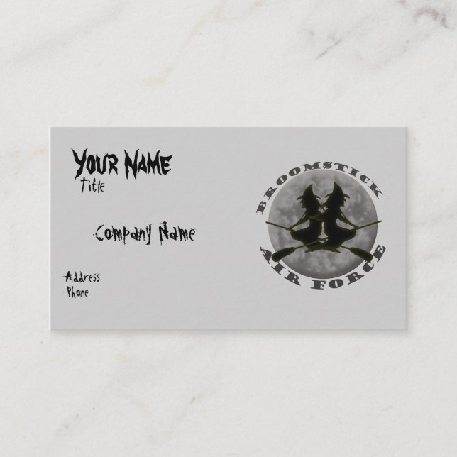 Tarjeta de visita de las brujas de Halloween (Anverso)