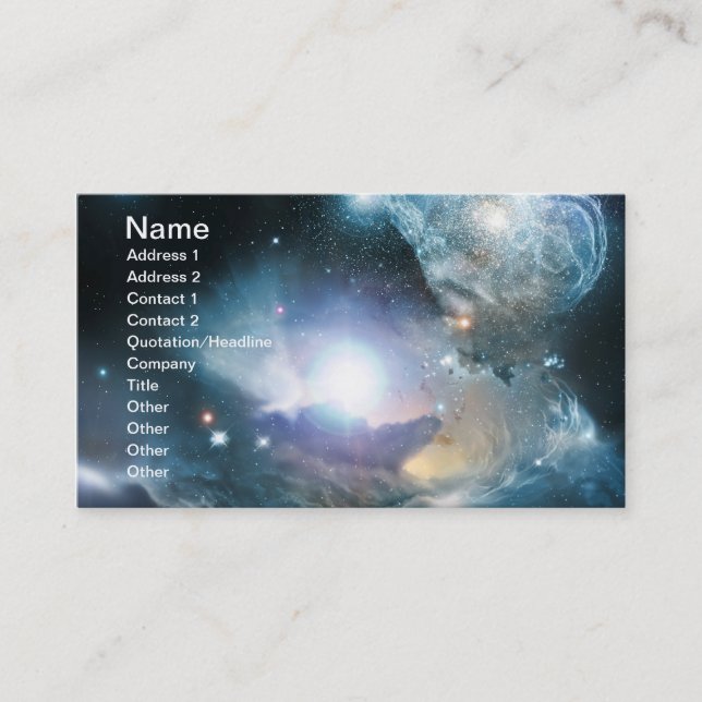 Tarjeta De Visita De las cenizas de las primeras estrellas (Anverso)