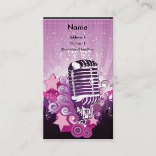 Tarjeta De Visita ♫ ♫ de las estrellas púrpuras del Mic y del r