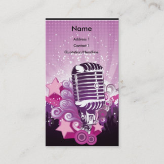 Tarjeta De Visita ♫ ♫ de las estrellas púrpuras del Mic y del rosa