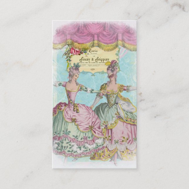 Tarjeta de visita de las galas y del Frippery (Anverso)