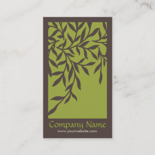 Tarjeta de visita de las hojas (verde)