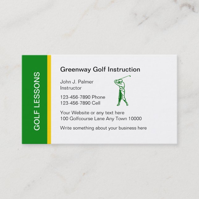Tarjeta de visita de las lecciones de golf (Anverso)