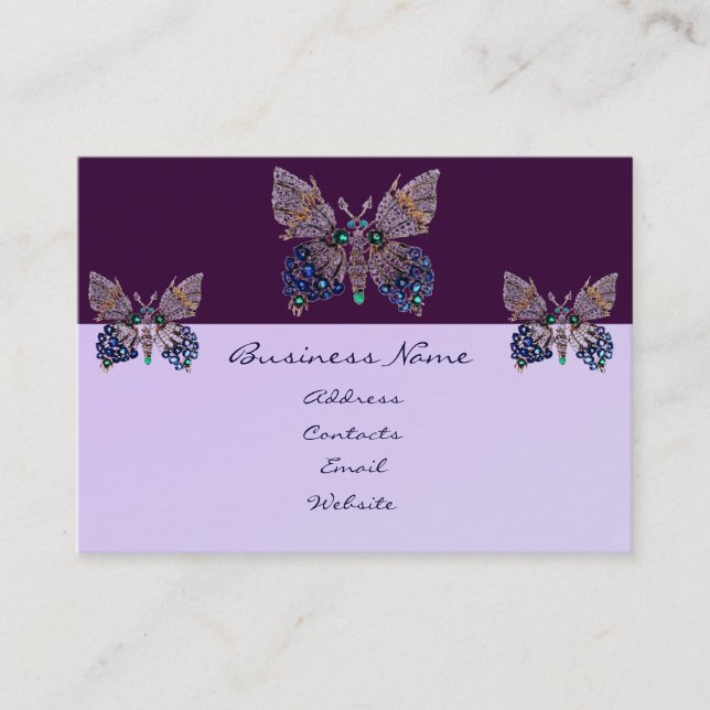 Tarjeta de visita de las mariposas de la joya (Anverso)