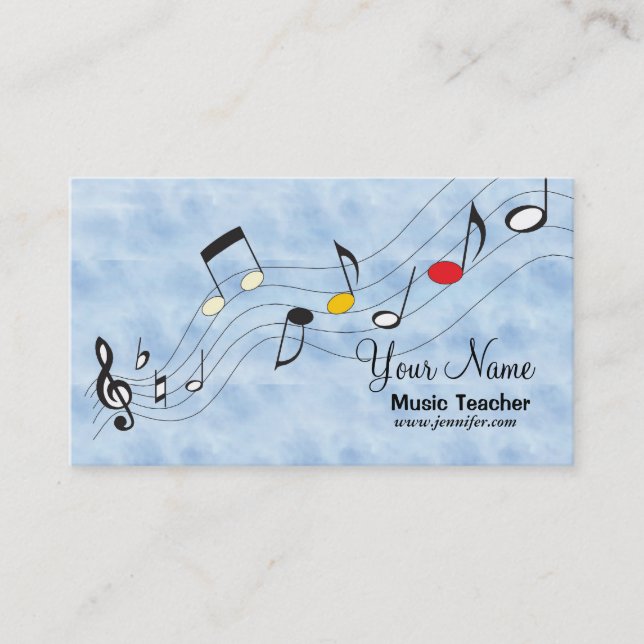Tarjeta de visita de las notas musicales (Anverso)