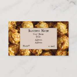Tarjeta de visita de las palomitas del caramelo