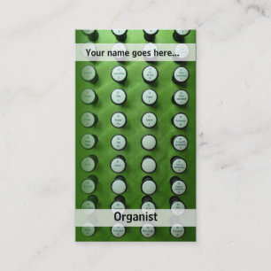 tarjeta de visita de las paradas de órgano