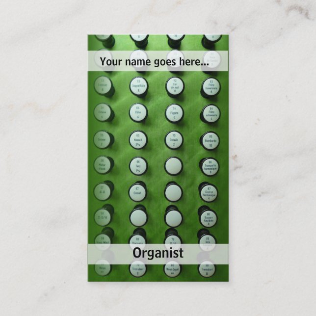 tarjeta de visita de las paradas de órgano (Anverso)