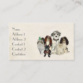 Tarjeta de visita de las PATAS, de las GARRAS y de