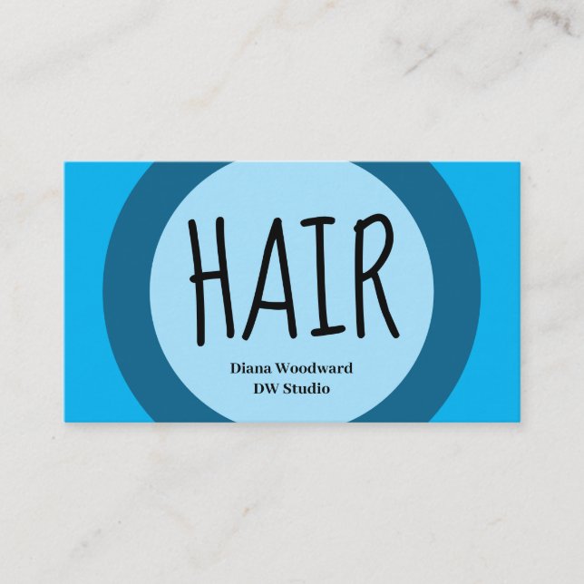 Tarjeta de visita de las peluquerías azules (Anverso)