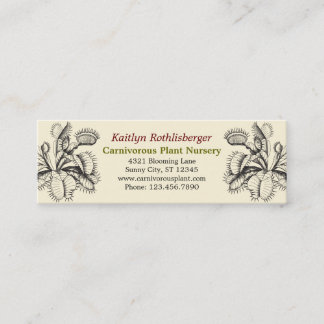Tarjeta de visita de las plantas carnívoras