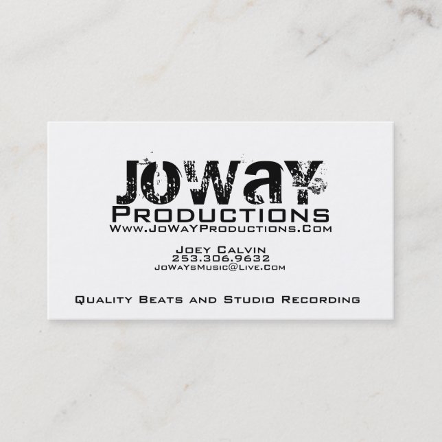 Tarjeta de visita de las producciones de JoWaY (Anverso)