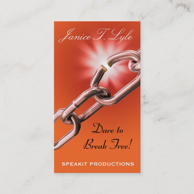 Tarjeta de visita de las PRODUCCIONES de SPEAKiT (Anverso)