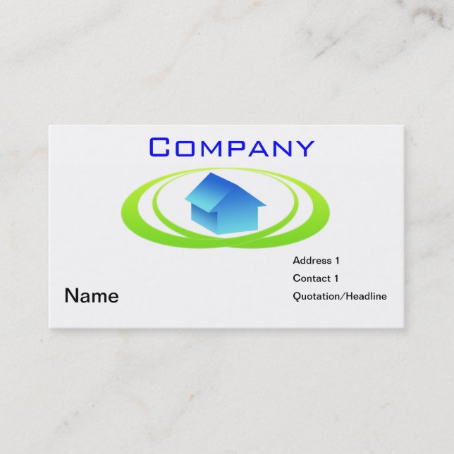 Tarjeta de visita de las propiedades inmobiliarias (Anverso)