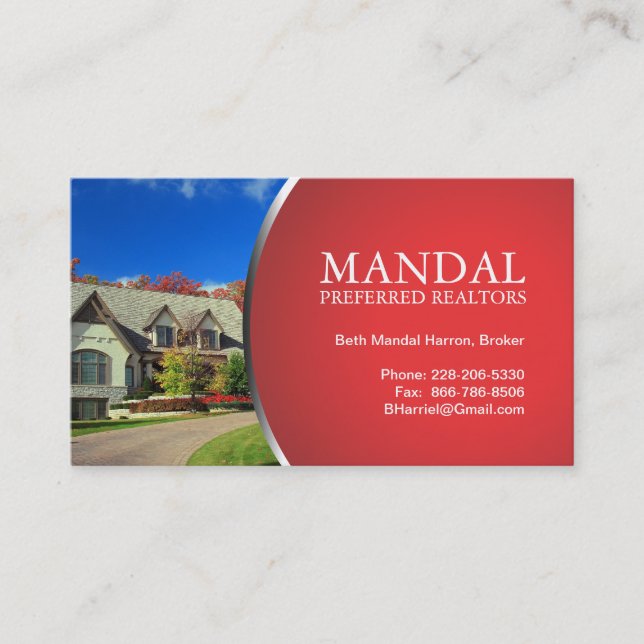 Tarjeta de visita de las propiedades inmobiliarias (Anverso)