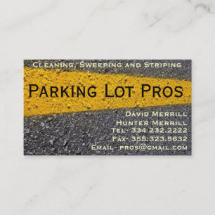 Tarjeta de visita de las rayas del estacionamiento
