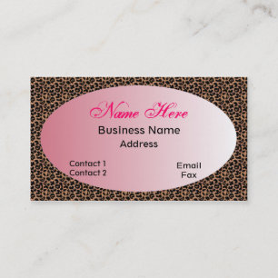 Tarjeta de visita de las señoras del leopardo