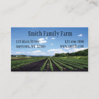 Tarjeta de visita de las tierras de labrantío