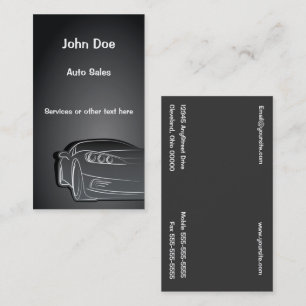 Tarjeta de visita de las ventas autos