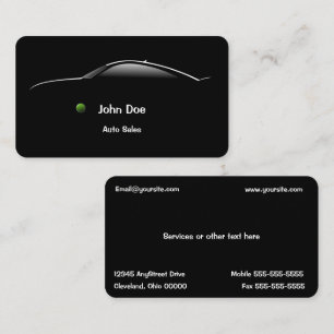 Tarjeta de visita de las ventas autos del coche