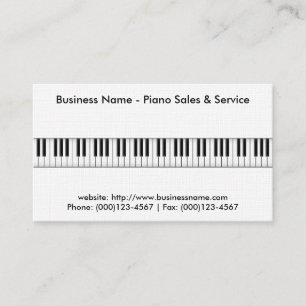 Tarjeta de visita de las ventas del piano: Modelo