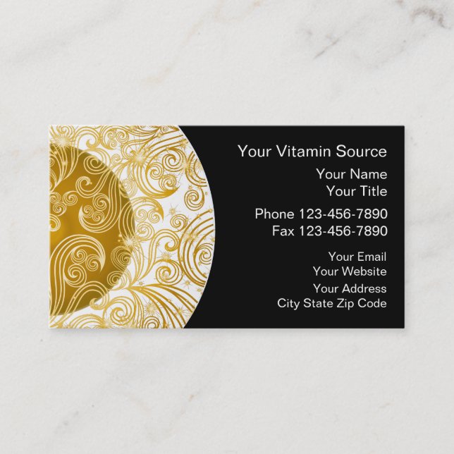 Tarjeta de visita de las vitaminas (Anverso)