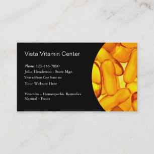 Tarjeta de visita de las vitaminas