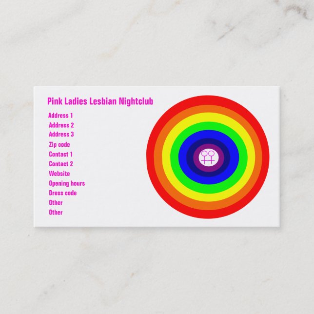 Tarjeta de visita de Lesbianas con Personalizado R (Anverso)