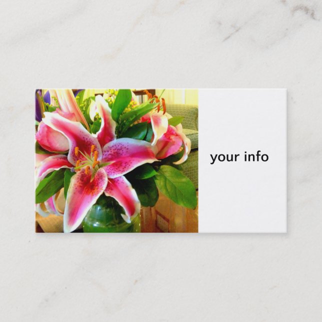 tarjeta de visita de lily de estrella rosa (Anverso)