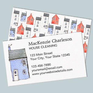 Tarjeta de visita de limpieza de casas